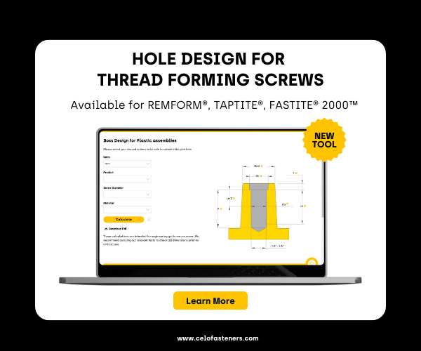 Hole design for thread forming screws